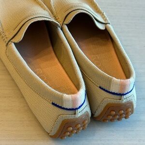 Rothy's Tan Loafers with Blue Accent